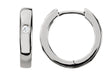 18K Gold Round Natural Diamond Accented Hinged Hoop Earrings