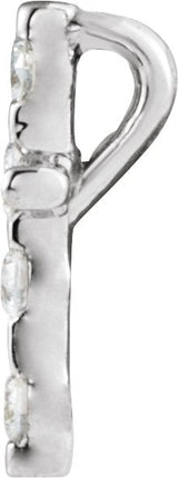 Platinum Round Natural Diamond Accented Cross Necklace or Pendant – up to 0.08 CTW - view 2