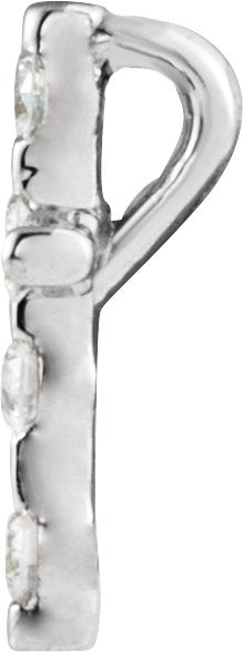 Platinum Round Natural Diamond Accented Cross Necklace or Pendant – up to 0.08 CTW - view 2