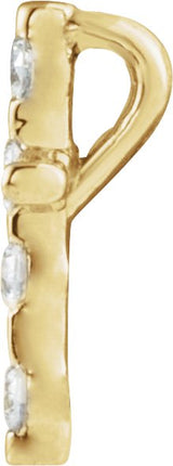 14K Gold Round Natural Diamond Accented Cross Necklace or Pendant – up to 0.08 CTW - Yellow Gold - view 2
