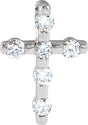Platinum Round Natural Diamond Accented Cross Necklace or Pendant – up to 0.08 CTW