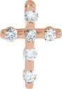 14K Gold Round Natural Diamond Accented Cross Necklace or Pendant – up to 0.08 CTW - Rose Gold