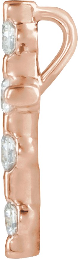 14K Gold Round Natural Diamond Accented Cross Necklace or Pendant – up to 0.08 CTW - Rose Gold - view 2
