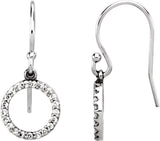 14K Gold Round Natural Diamond Accented Circular Earrings