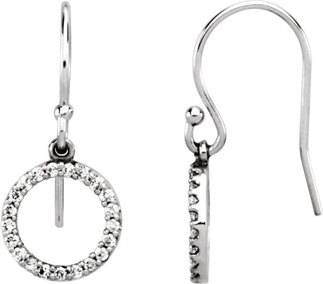 14K Gold Round Natural Diamond Accented Circular Earrings