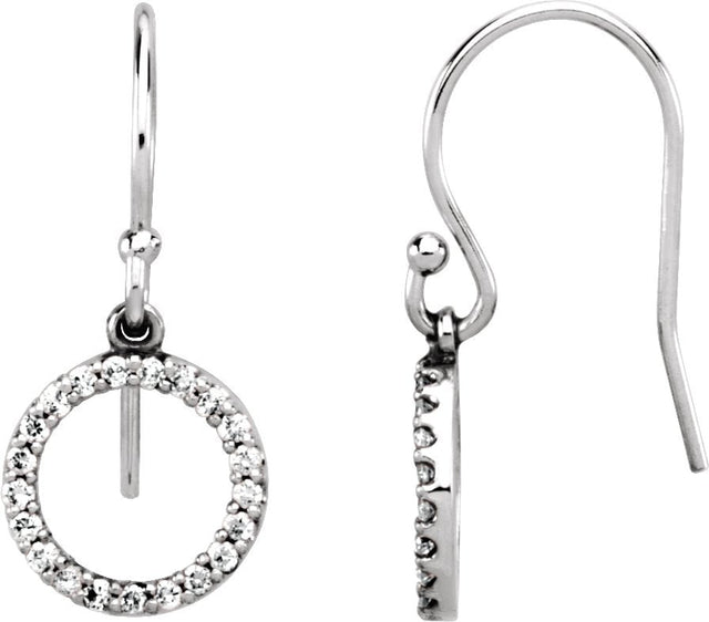 14K Gold Round Natural Diamond Accented Circular Earrings