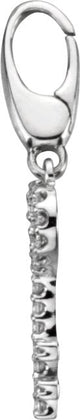 14K Gold Round Natural Diamond Heart & Key Pendant - view 2