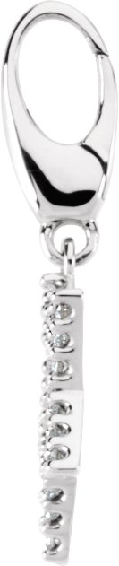 14K Gold Round Natural Diamond Accented Star Pendant – 1/8 CTW - White Gold - view 2