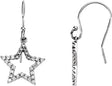 14K Gold Round Natural Diamond Accented Star Earrings