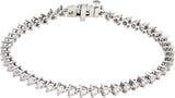 14K Gold Round Lab-Grown Diamond Line Bracelet – 3mm Stones - White Gold