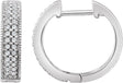 14K Gold Round Natural Diamond Hoop Earrings