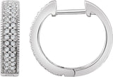 14K Gold Round Natural Diamond Hoop Earrings