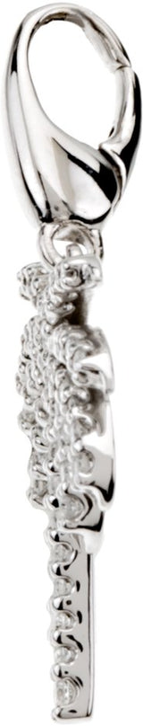 14K Gold Round Natural Diamond Palm Tree Pendant - view 2