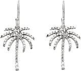 14K Gold Round Natural Diamond Palm Tree Earrings - view 2
