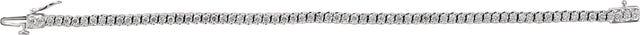 14K Gold Round Natural Diamond Line Bracelet VI - view 3