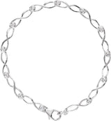 14K Gold Round Natural Diamond Accented Link Bracelet - view 2