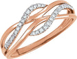 14K Gold Round Natural Diamond Criss-Cross Ring No. 22