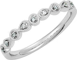 Platinum Round Natural Diamond Vintage-Inspired Stackable Ring