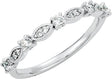 Platinum Round Natural Diamond Stackable Ring VI