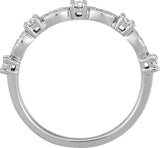 Platinum Round Natural Diamond Stackable Ring VI - view 2