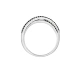 14K Gold Round Natural Diamond Criss-Cross Ring – 1mm Stones - view 2