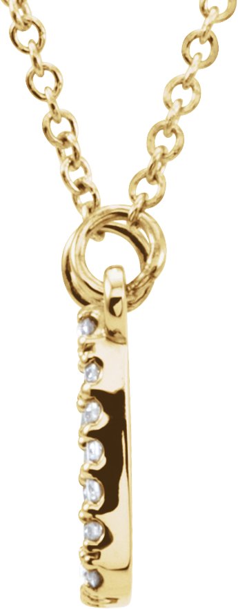 14K Gold Square Necklace - Yellow Gold - view 2