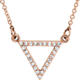 14K Gold Triangle Necklace - Rose Gold