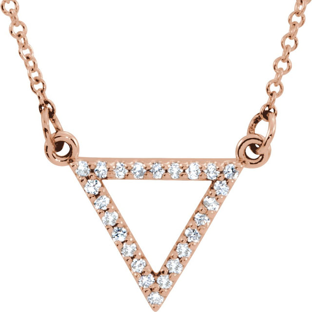 14K Gold Triangle Necklace - Rose Gold