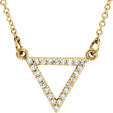 14K Gold Triangle Necklace - Yellow Gold