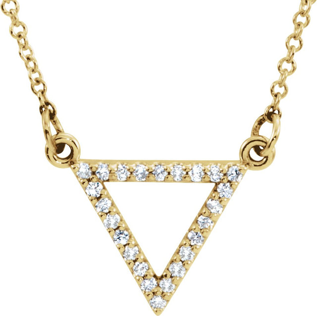 14K Gold Triangle Necklace - Yellow Gold