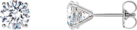 14K Gold Lab-Grown Diamond Round 4-Prong Cocktail-Style Stud Earrings – 2.5-6.3mm Stones - White Gold