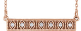 14K Gold Accented Bar Necklace – 24.9x5.4mm - Rose Gold