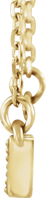14K Gold Accented Bar Necklace – 24.9x5.4mm - Yellow Gold - view 2
