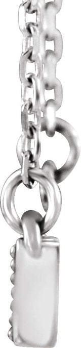 14K Gold Accented Bar Necklace – 24.9x5.4mm - White Gold - view 2