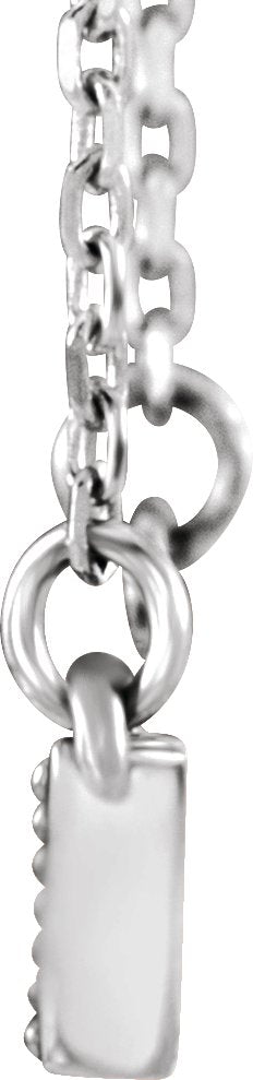 14K Gold Accented Bar Necklace – 24.9x5.4mm - White Gold - view 2