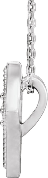 14K Gold Round Natural Diamond Solitaire Necklace – 1/10 CTW - White Gold - view 2