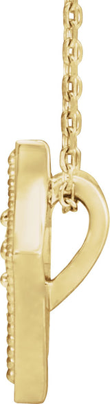 14K Gold Round Natural Diamond Solitaire Necklace – 1/10 CTW - Yellow Gold - view 2
