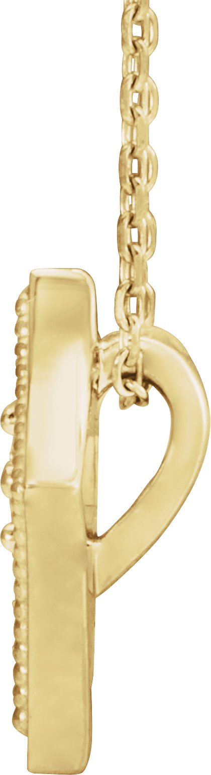 14K Gold Round Natural Diamond Solitaire Necklace – 1/10 CTW - Yellow Gold - view 2