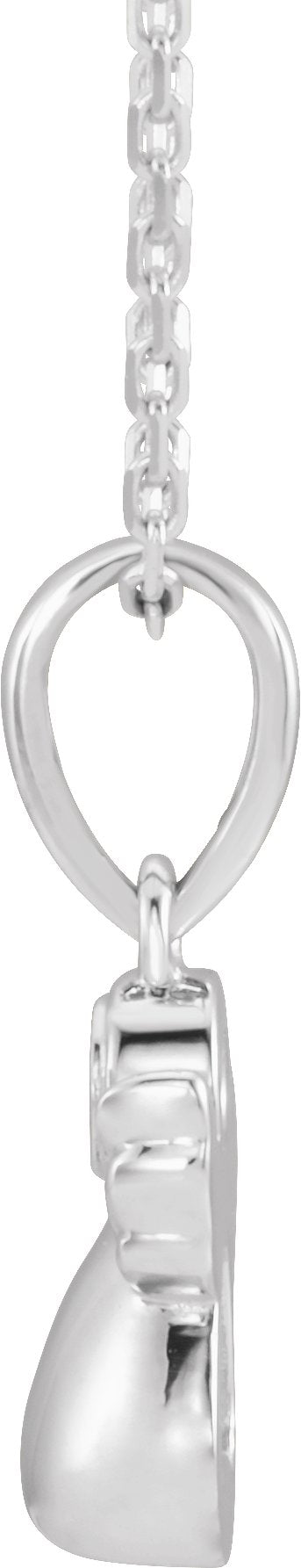 Platinum Round Natural Diamond Youth Angel Necklace - view 2