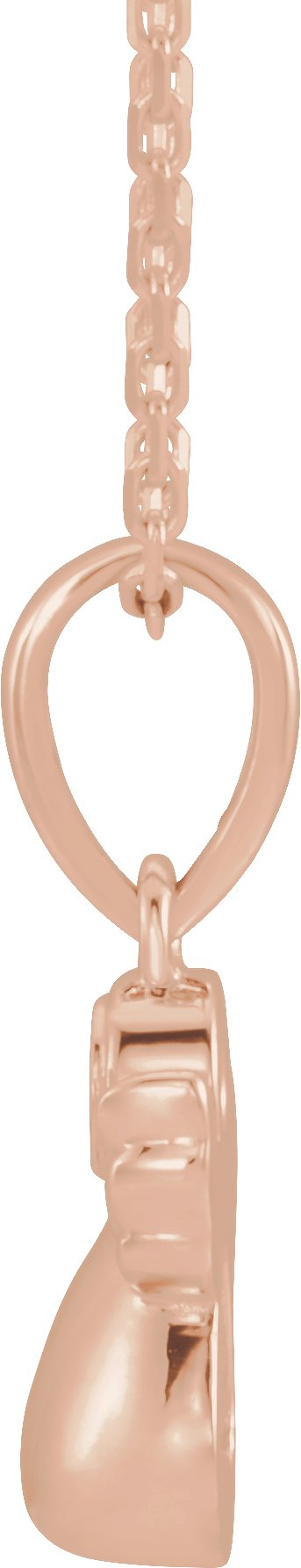 14K Gold Round Natural Diamond Youth Angel Necklace - Rose Gold - view 2