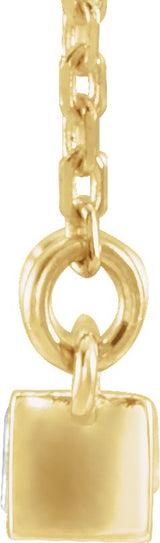 14K Gold Baguette Bar Necklace - Yellow Gold - view 2