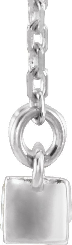 14K Gold Baguette Bar Necklace - White Gold - view 2