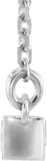 Platinum Baguette Bar Necklace - view 2