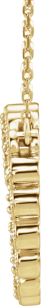 14K Gold Round Natural Diamond Accented Circle Necklace – 1/5 CTW - Yellow Gold - view 2
