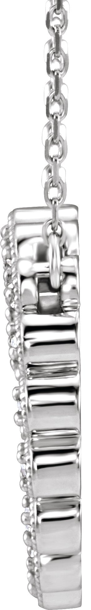 Platinum Round Natural Diamond Accented Circle Necklace – 1/5 CTW - view 2