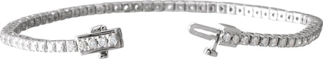 14K Gold Round Natural Diamond Line Bracelet – 1.8mm Stones - view 2