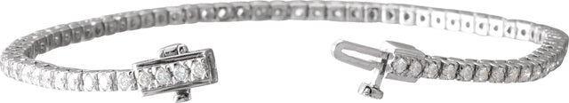 14K Gold Round Natural Diamond Line Bracelet – 1.8mm Stones - view 2