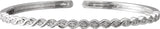 14K Gold Round Natural Diamond Stackable Bangle Bracelet - White Gold