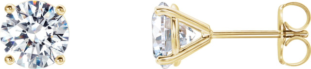 14K Gold Lab-Grown Diamond Round 4-Prong Cocktail-Style Stud Earrings - Yellow Gold