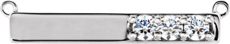 14K Gold Round Lab-Grown Diamond Accented Bar Necklace – 1/5 CTW - White Gold